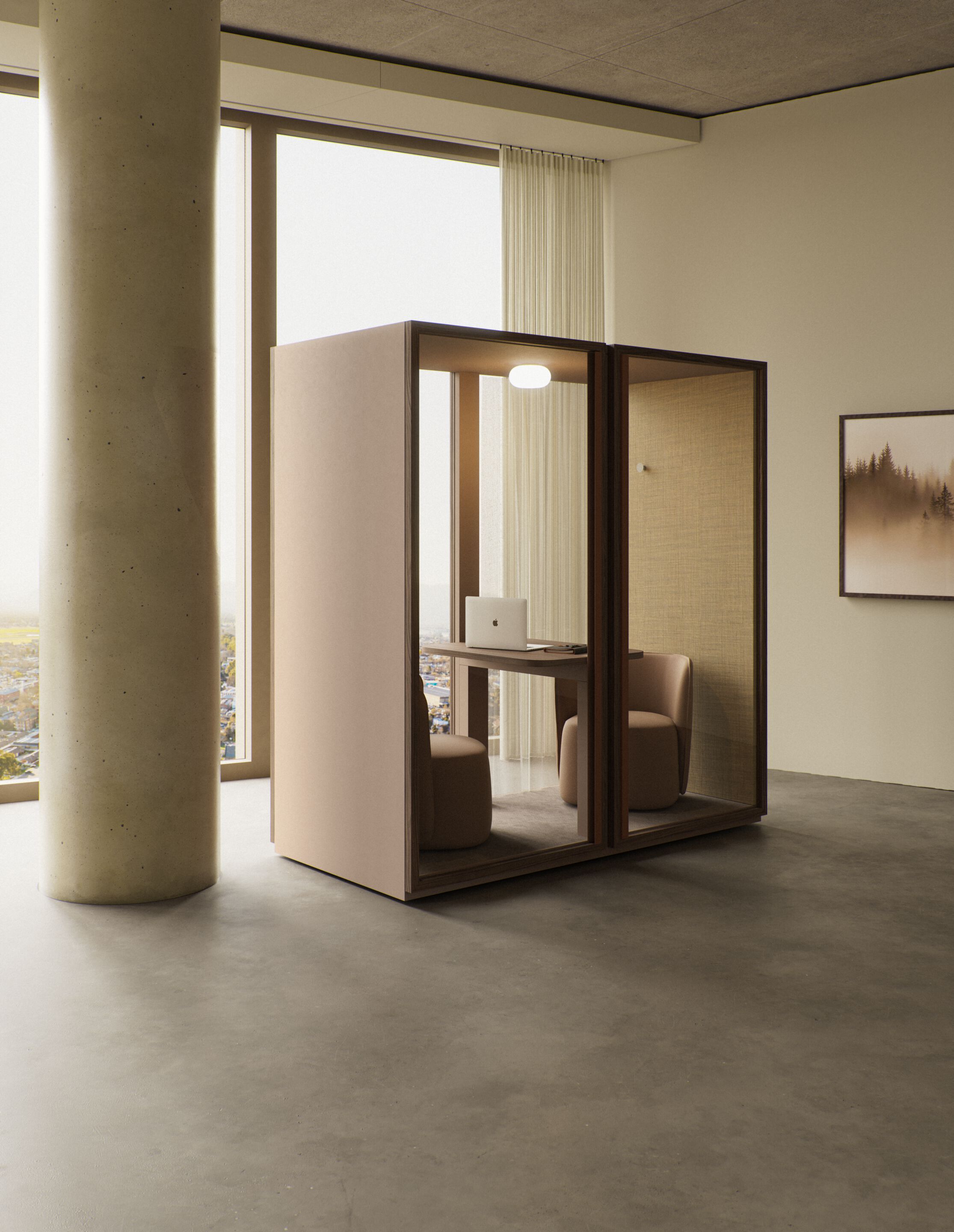 Акустическая офисная кабина со встроенным освещением Kettal Kall ARCH-00087556 - Вид №1