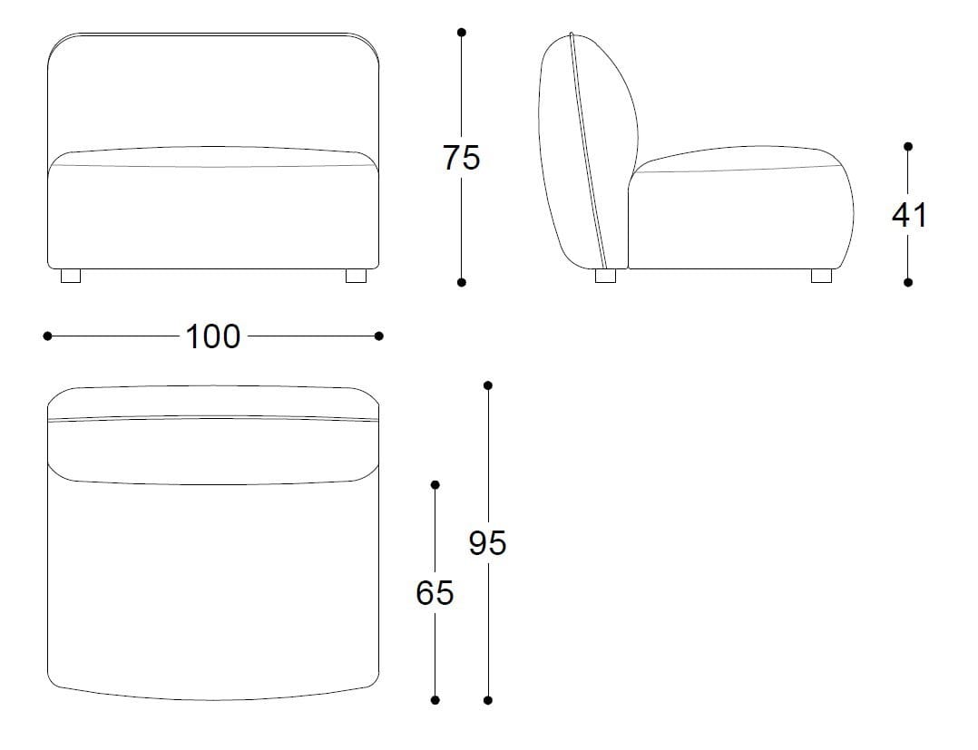 Тканевый изогнутый модульный диван BLACK TIE ERASMO ARCH-00126675 - Вид №4
