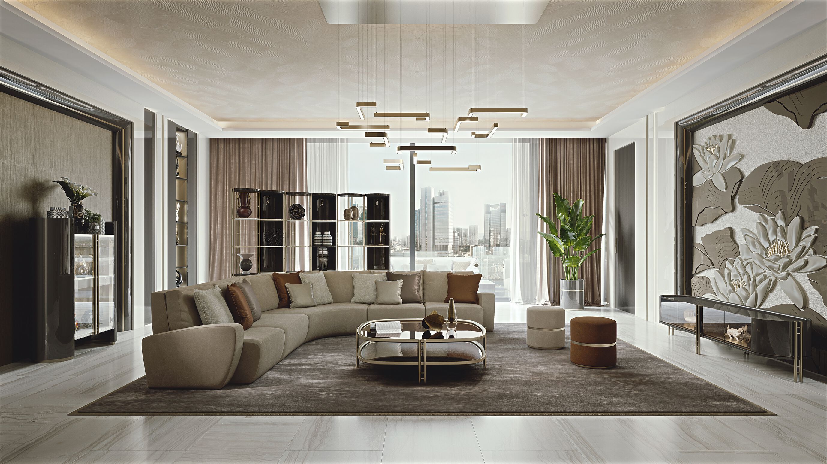 5-местный кожаный угловой модульный диван Bizzotto Italia Atmosphera ARCH-00062311 - Вид №1