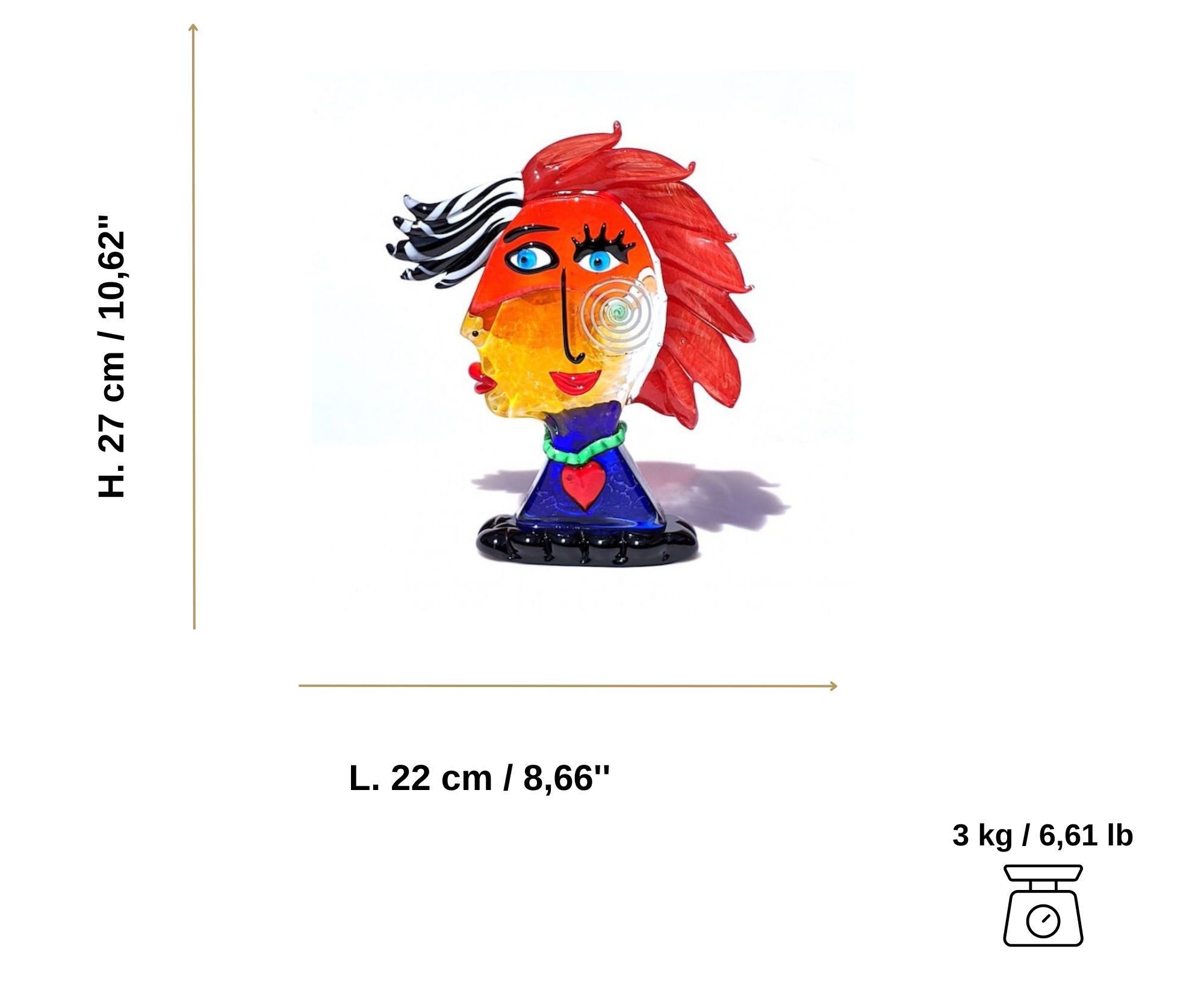 Абстрактная скульптура ручной работы из муранского стекла YourMurano Picasso'S Figures ARCH-00103700 - Вид №8