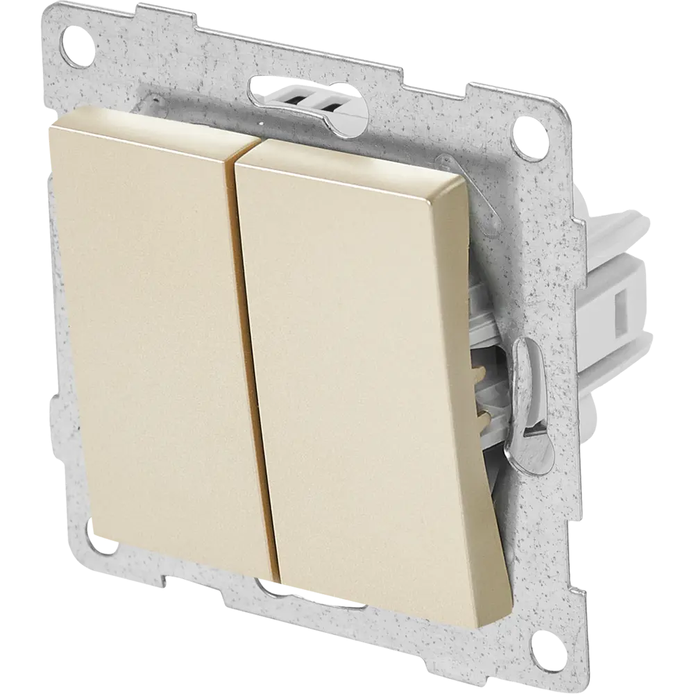 Выключатель встраиваемый Gusi Electric 2 клавиши цвет шампань Ugra STLM-2201287