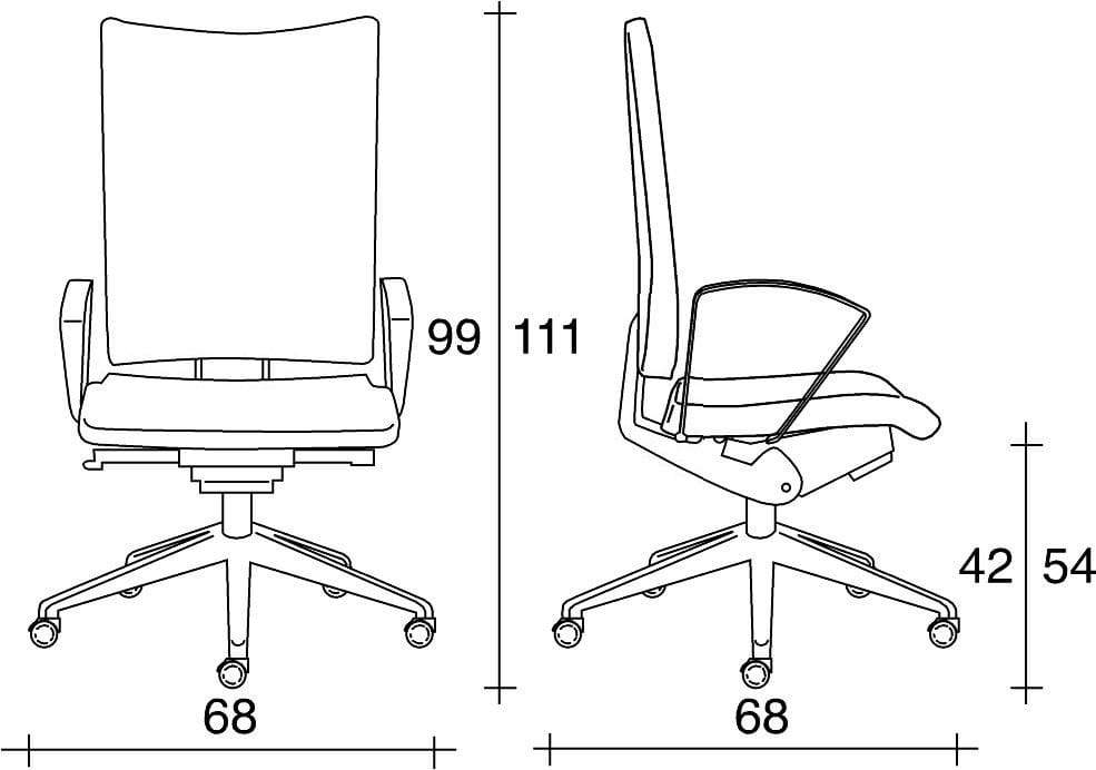 Офисное кресло из ткани с колесами и подлокотниками с 5 спицами TALIN Aviamid ARCH-00006805 - Вид №2