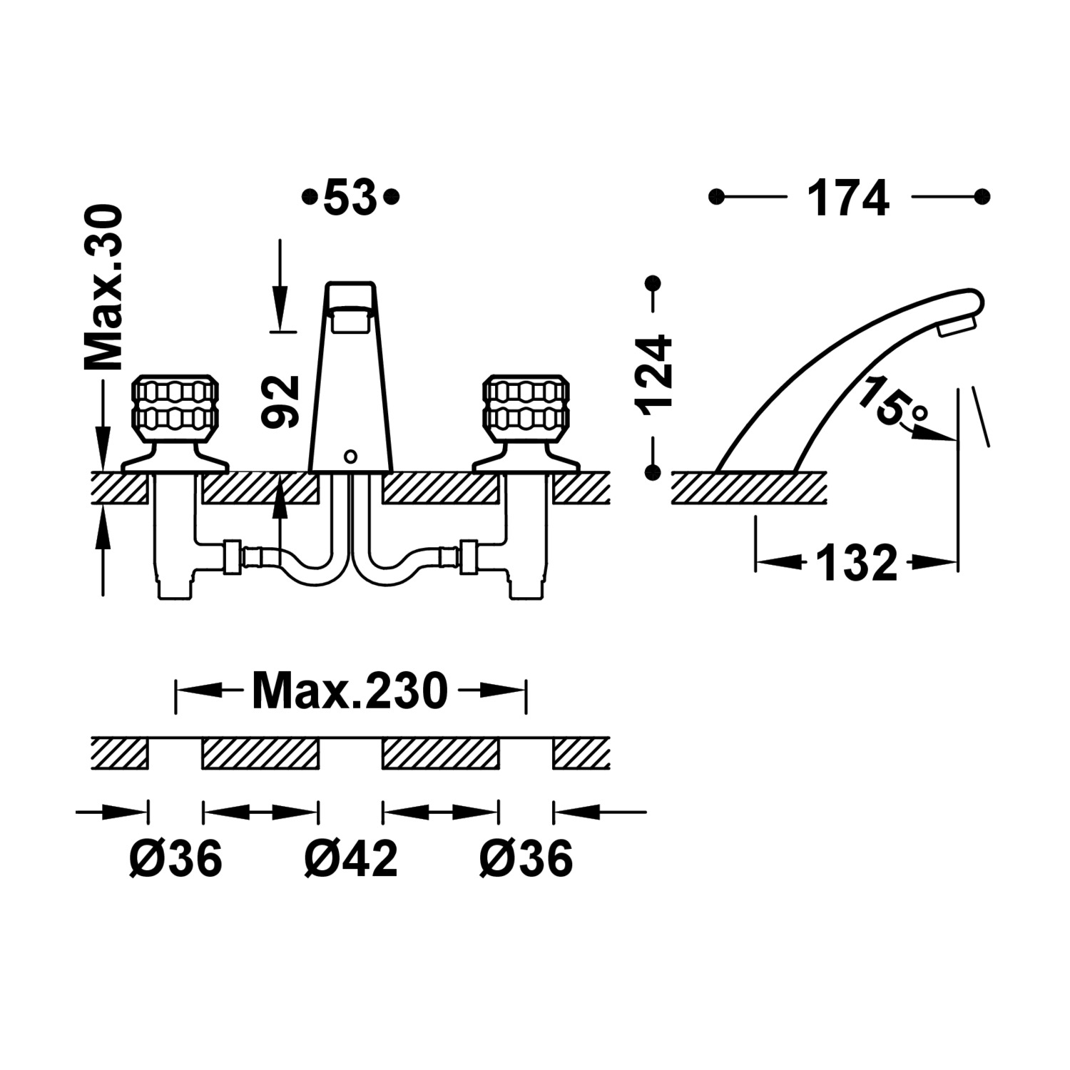 Смеситель для умывальника MONTCAU-22310501 TRES - Вид №1