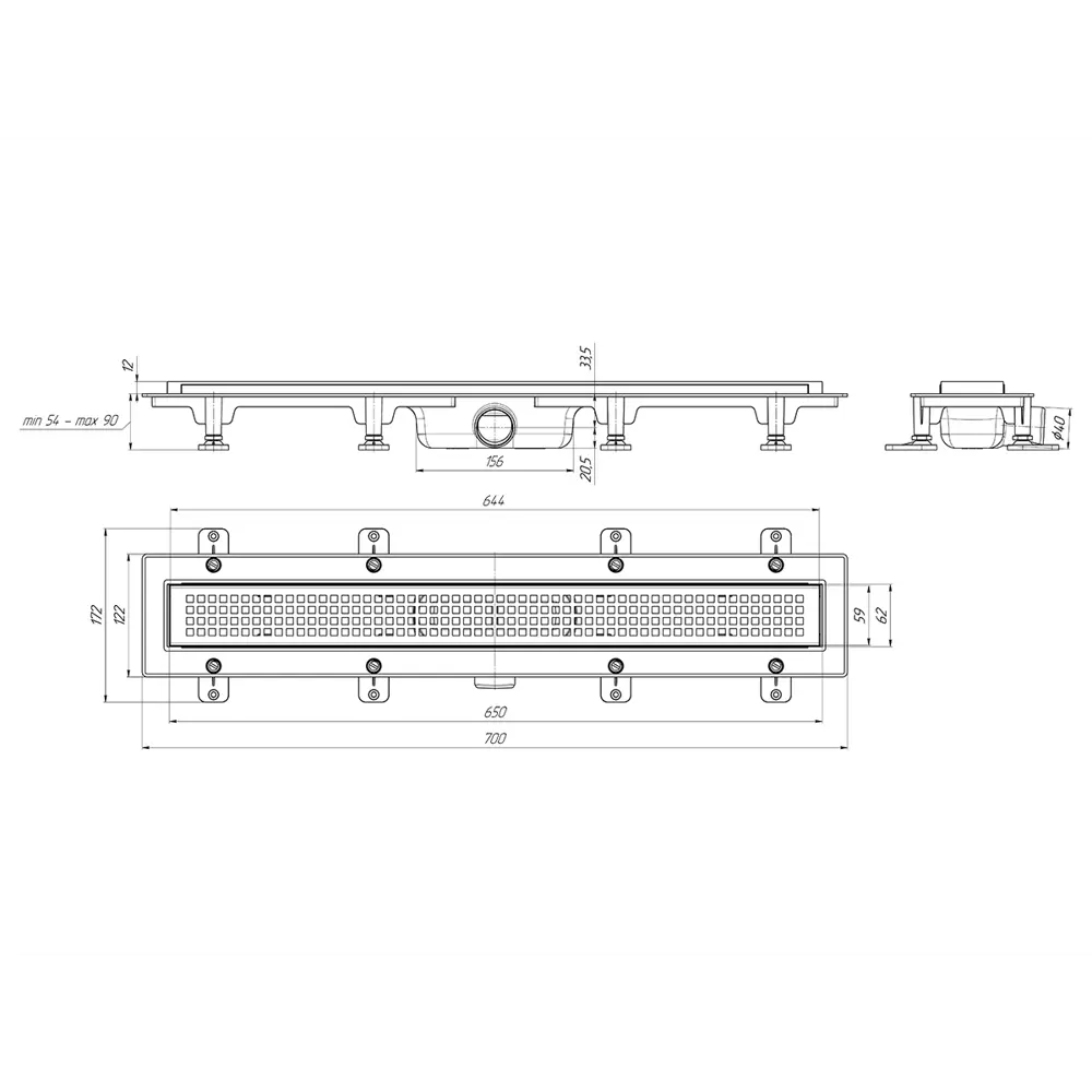 Трап для душа Equation комбинированный затвор 650x62 мм пластик цвет серый/серебристый STLM-2003166 - Вид №2