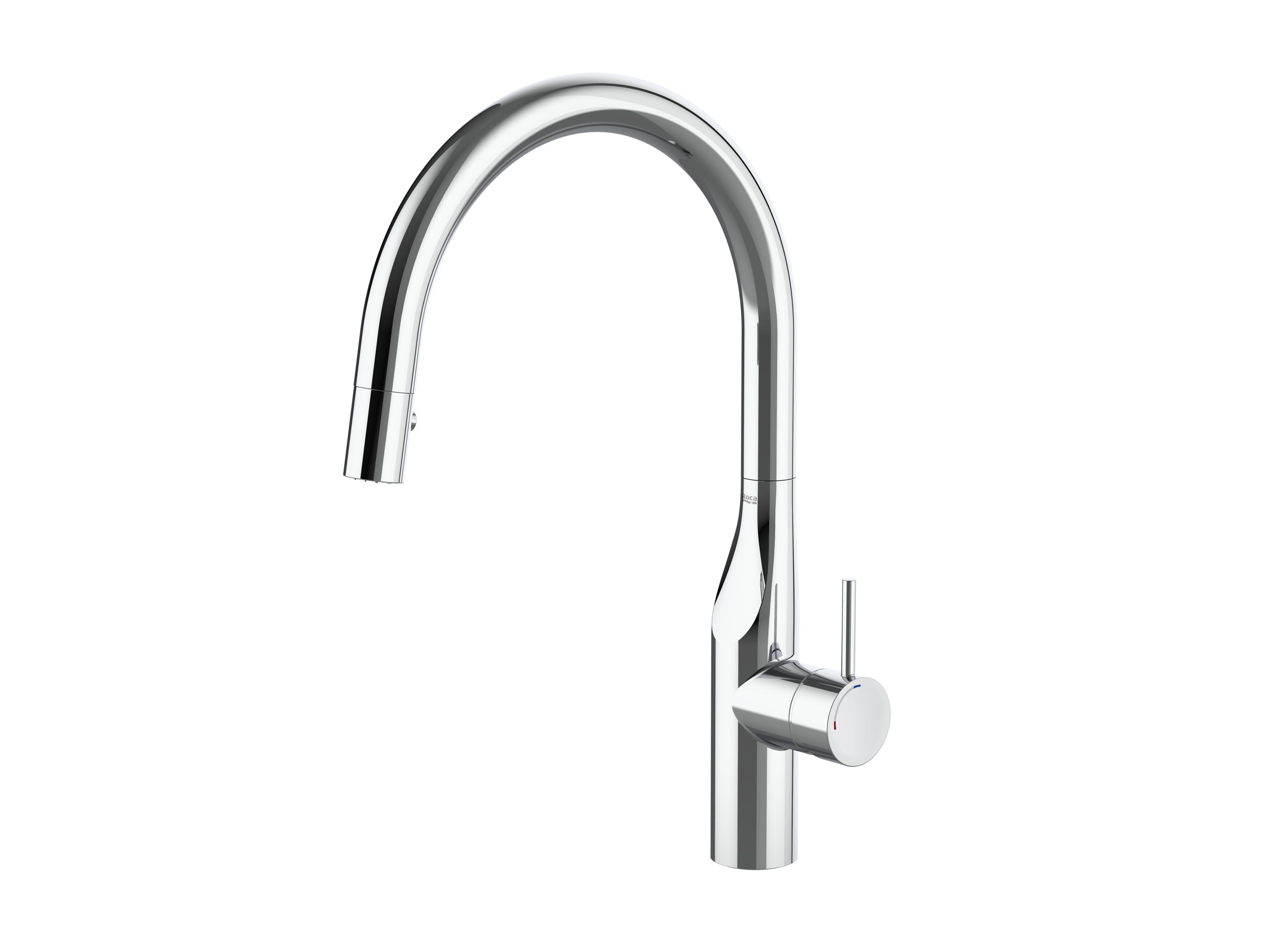 Однорычажный смеситель для кухни из хромированной латуни со съемным ручным душем Roca GLERA 5A814DC00 ARCH-00112672