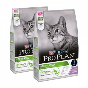 Т0027188*2 Корм для кошек для стерилизованных и кастрированных, индейка сух. 3 кг (упаковка - 2 шт) Pro Plan