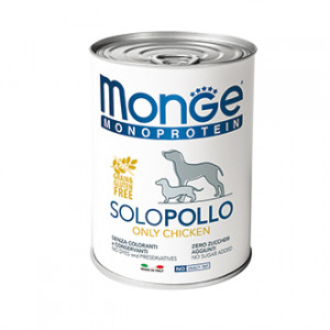 ПР0036654 Корм для собак Dog Monoproteico Solo паштет из курицы конс. 400г Monge