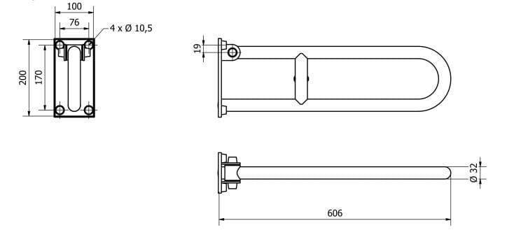 Откидная опорная штанга Thermomat нержавеющая сталь ARCH-00084570 - Вид №2