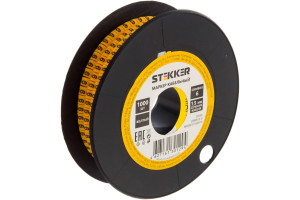 16240129 Кабель-маркер 6 для провода сеч.1,5мм, желтый, CBMR15-6 39136 STEKKER