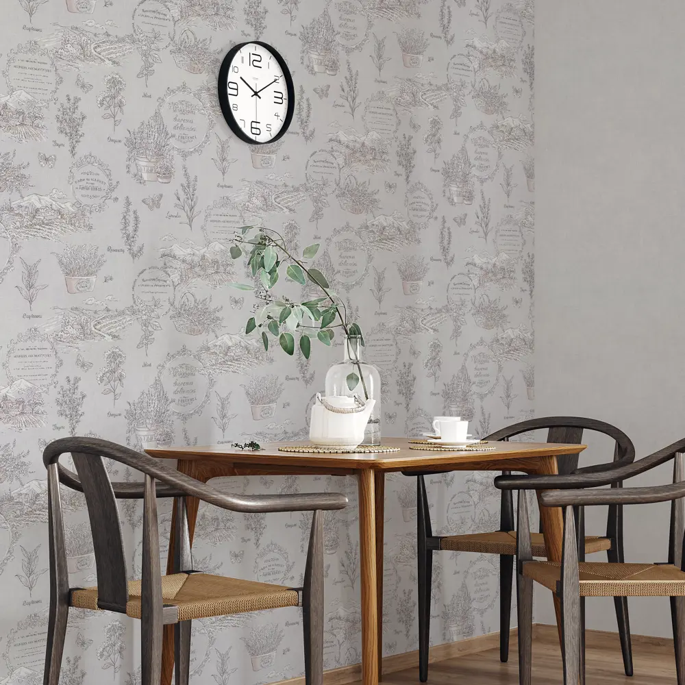 Обои флизелиновые Palitra Home Aromatique серые с текстурой тиснения 89392989 STLM-1427837 - Вид №4