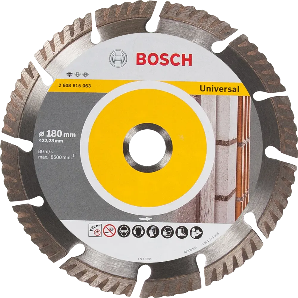 Диск алмазный по бетону Bosch Standard for Universal 2608615063 турбо-сегментный 180x22.2x2.4 мм BOSCH PROFESSIONAL STLM-2092740