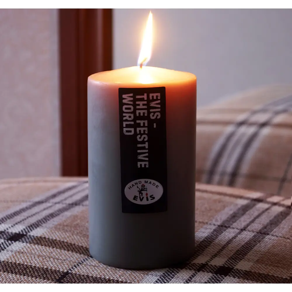 Свеча столбик Цилиндр серая 10 см EVIS STLM-2027326 - Вид №2