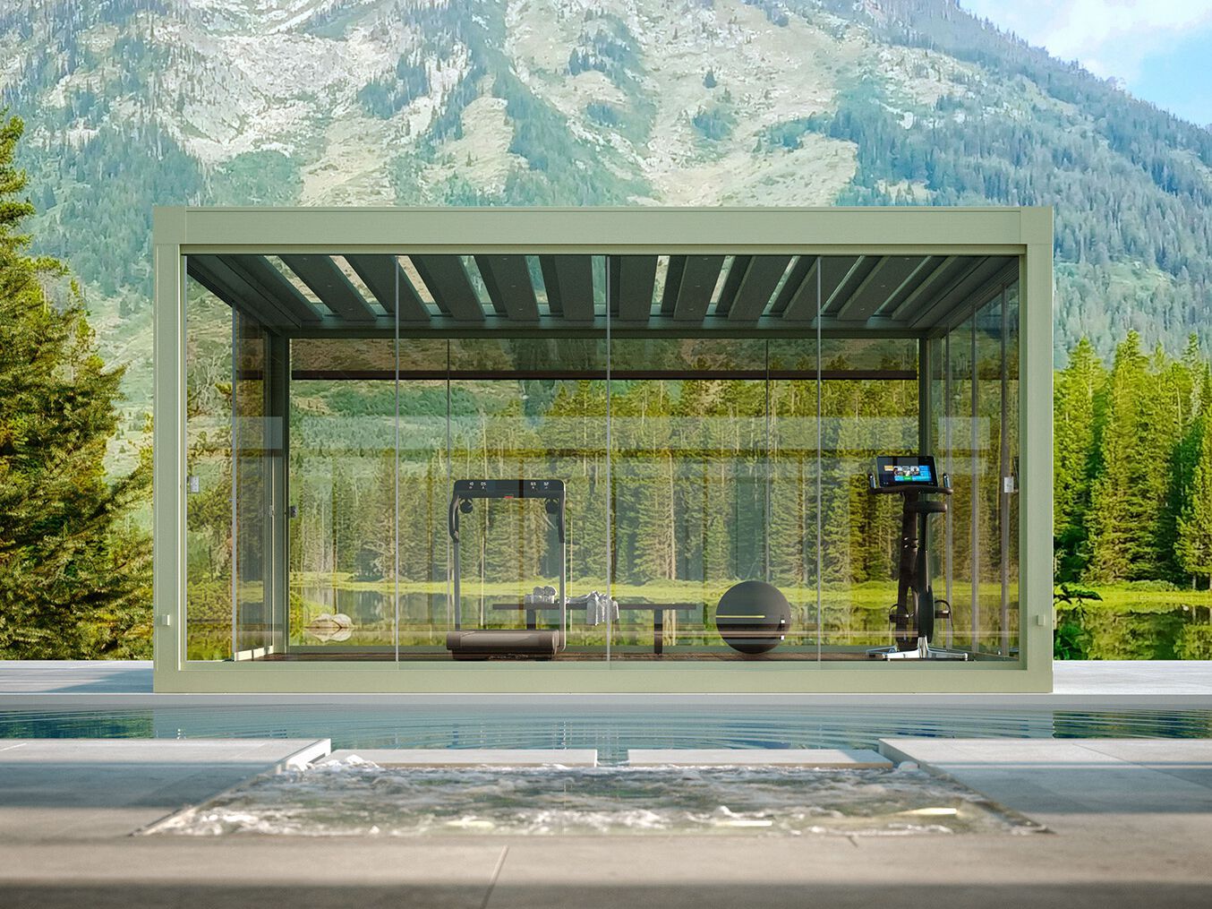 Биоклиматическая беседка с неподвижными и подвижными лезвиями Pratic CARRERA ARCH-00097940 - Вид №3