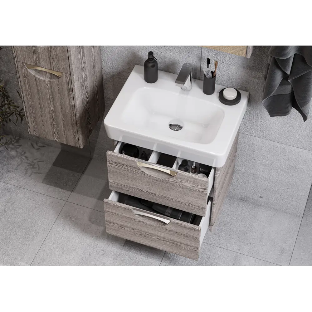 Тумба-умывальник Aquaton Сильва 60 см, дуб фьорд STLM-2179538 - Вид №5