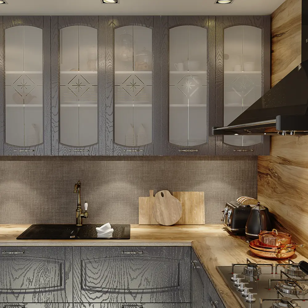 Фасад для кухонного ящика Петергоф грей 39.7x12.5 см Delinia ID МДФ цвет графит STLM-2140493 - Вид №10