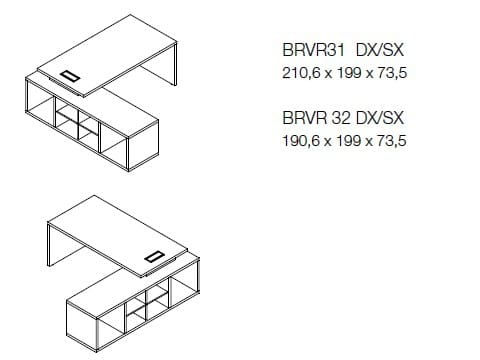 Угловой стол со встроенной полкой CUF Milano ARCH-00088114 - Вид №10