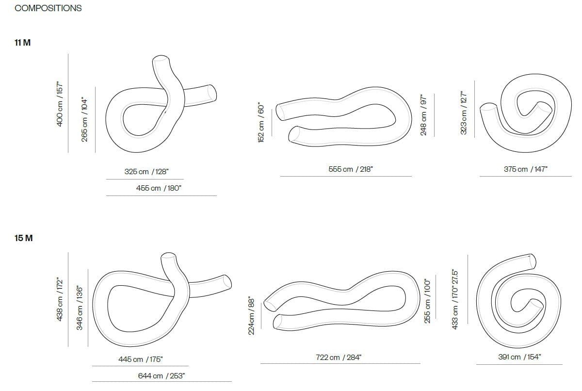 Трансформируемый диван из полиэфирного волокна BD Barcelona SAUSAGE ARCH-00022982 - Вид №55