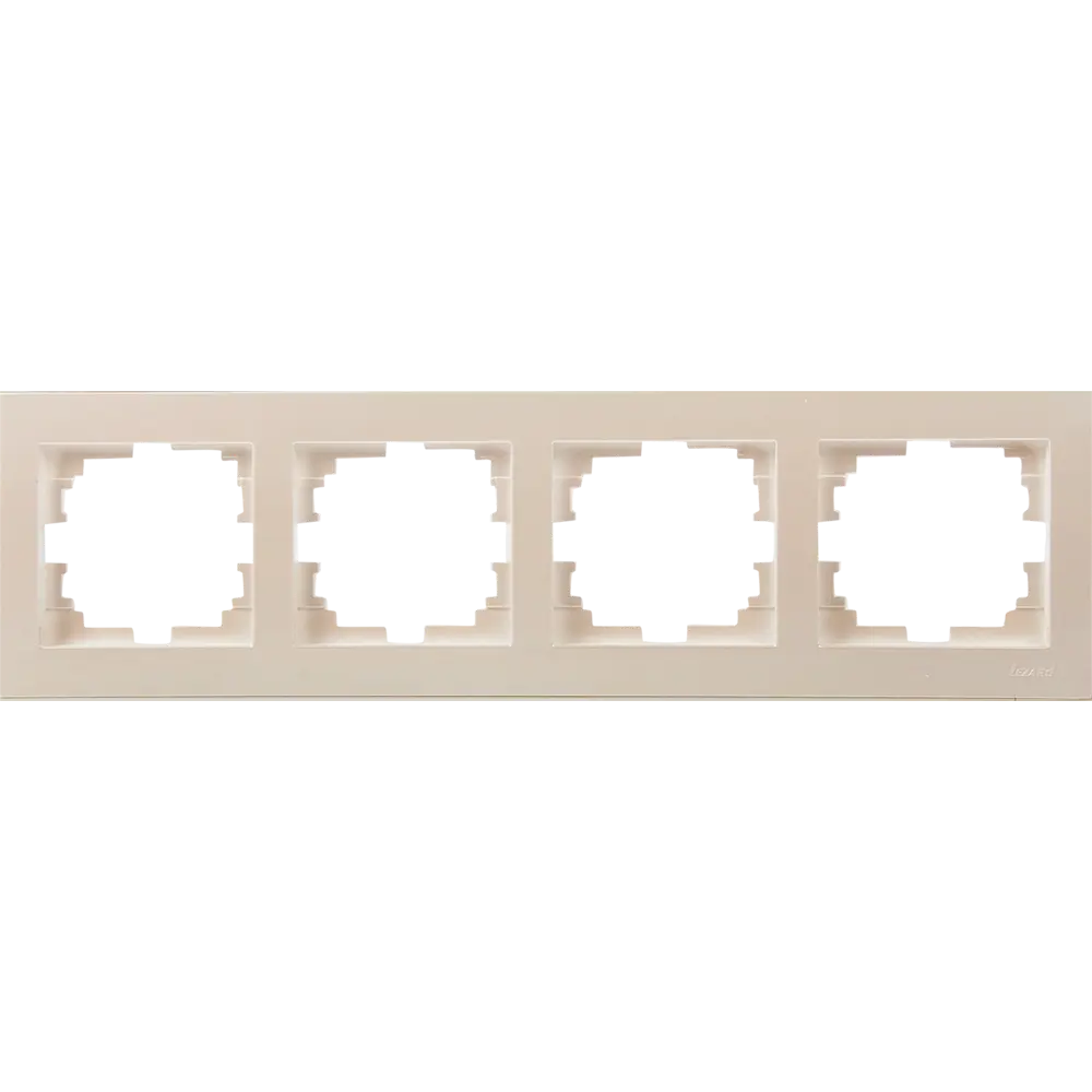 Рамка для розеток и выключателей Lezard Rain 4 поста, цвет жемчужно-белый матовый STLM-2116966