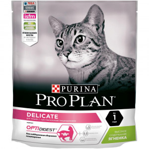 ПР0045314 Корм для кошек с чувствительным пищеварением или с особыми предпочтениями в еде, с высоким содержанием ягненка, сух. 400 г Pro Plan