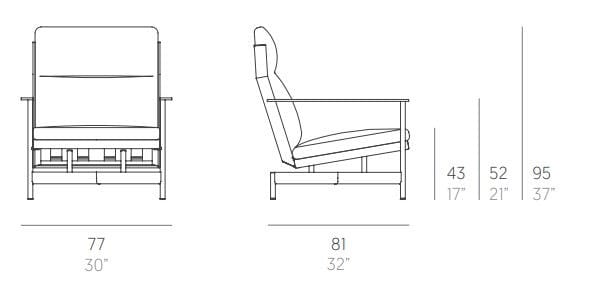 Тканевое садовое кресло с подлокотниками GANDIABLASCO Onde ARCH-00111771 - Вид №45