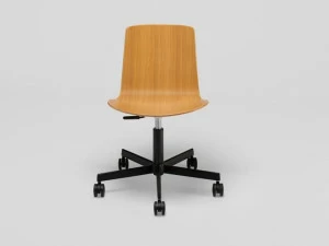 ENEA Офисный стул из дерева с 5 спицами на колесах Lottus