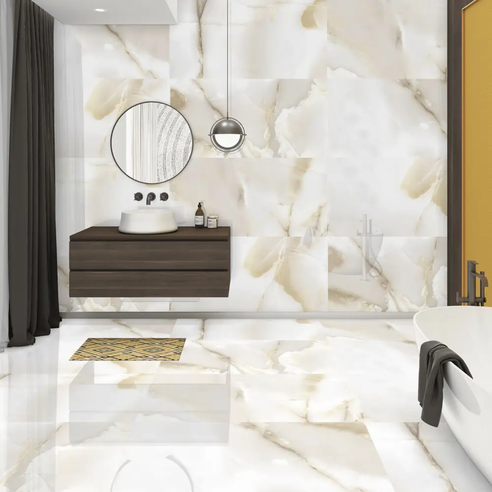 Arcadia Ceramica Onyx Primo - глянцевый керамогранит 60x120 см бежевый 89384200 STLM-1426091