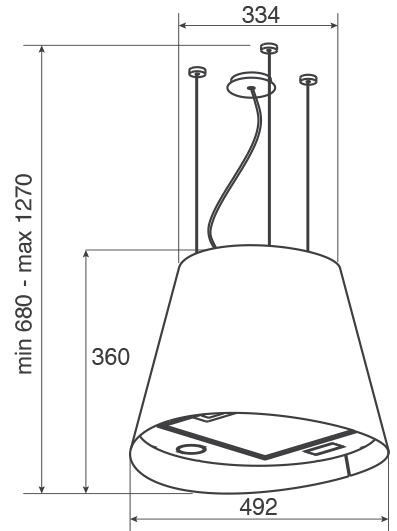1106591 Вытяжка островная Jetair GISELA IX/F/50 серебристый STDN-0089448 - Вид №1