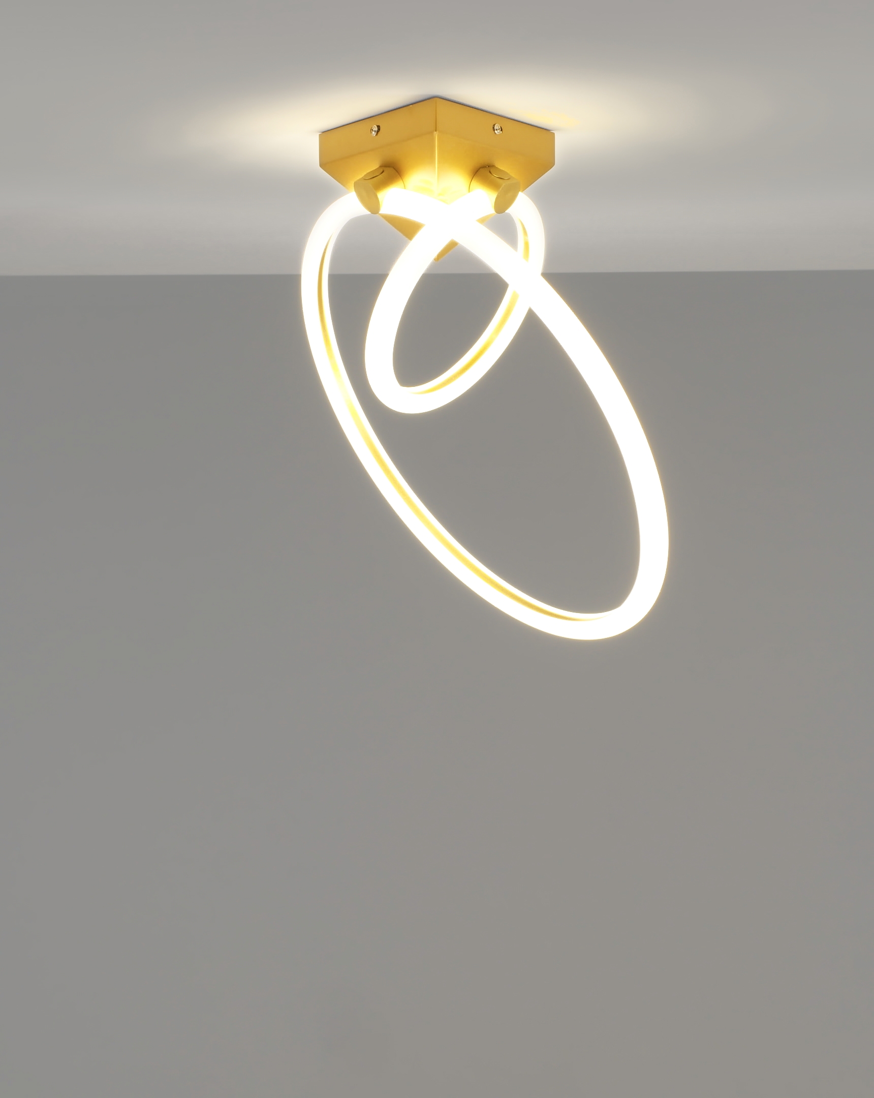 90251525 Светильник потолочный Lama 12 м² нейтральный белый свет цвет золотой STLM-0150630 MODERLI