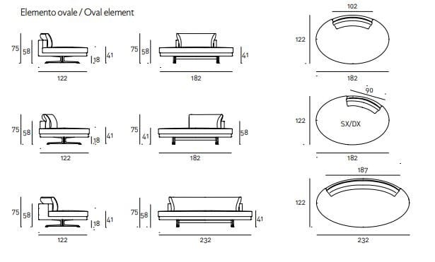 Тканевая скамья со спинкой Living Divani Floyd ARCH-00054953 - Вид №2