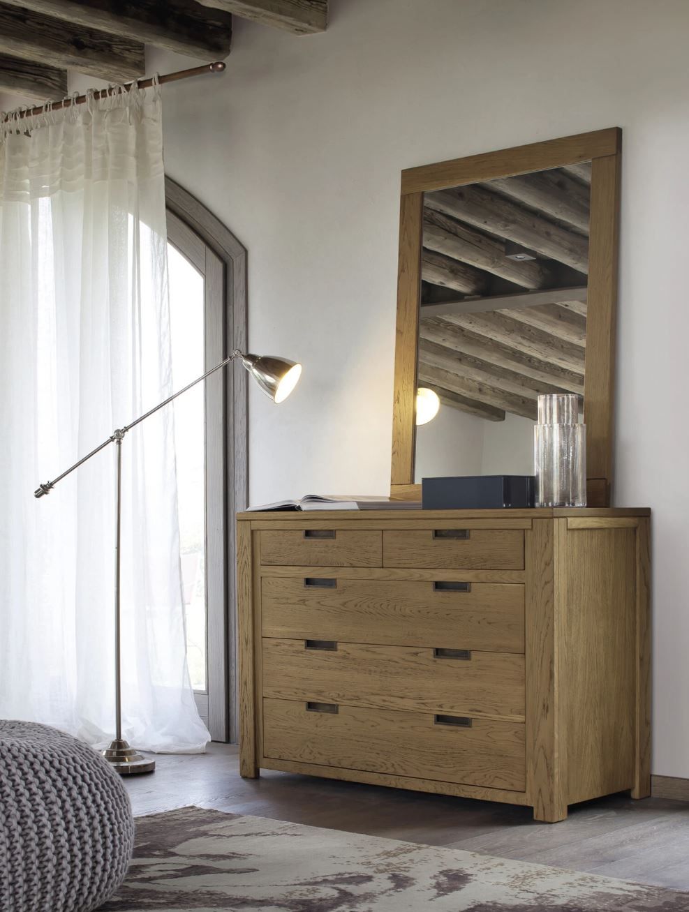 Прямоугольное зеркало из массива дерева с рамкой Devina Nais ARCH-00034024 - Вид №1