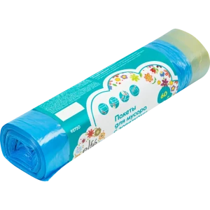 Мешки для мусора 60 л с завязками 12 МКМ 20 шт.