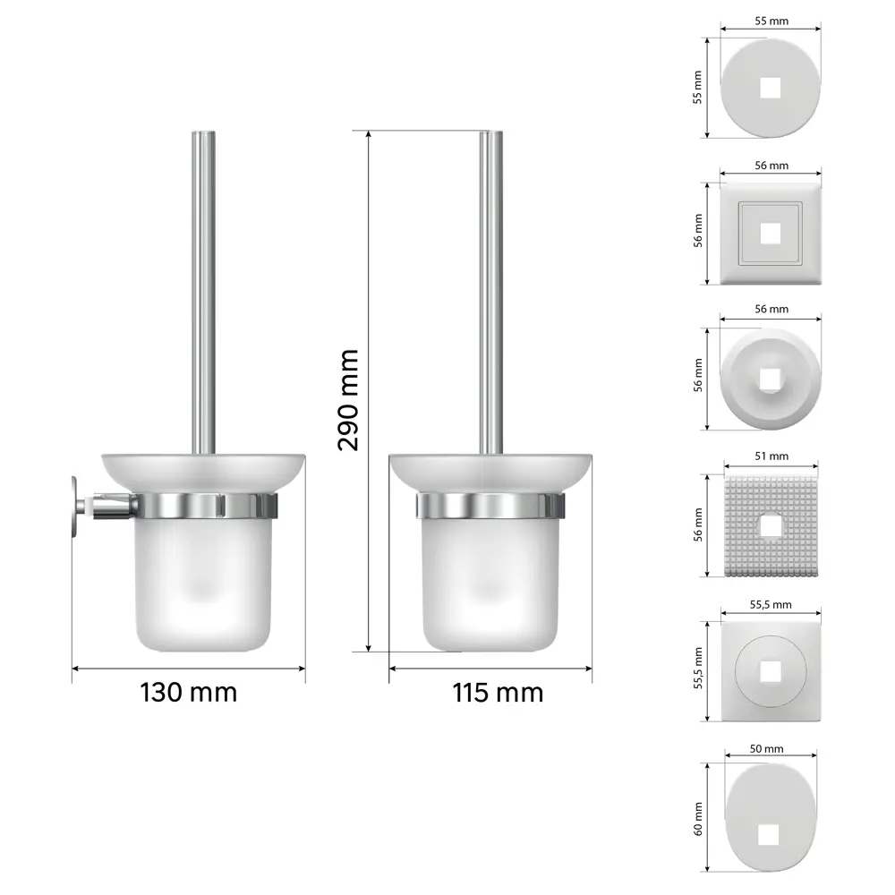 Держатель ершика для унитаза Lemer You-Design стекло цвет хром/стекло STLM-2093079 - Вид №4