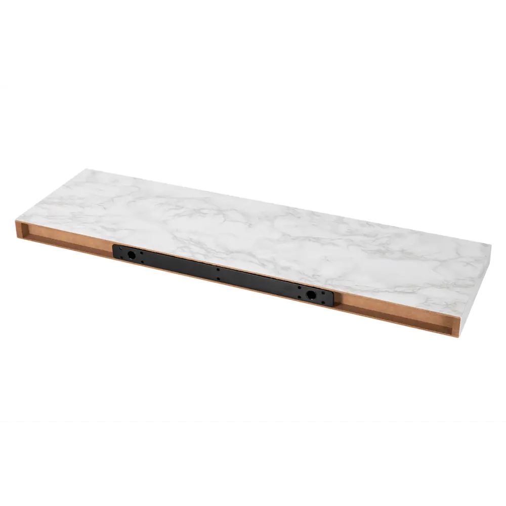 Настенная полка KONSENSA 80x23.5 см со скрытым креплением МДФ цвет светлый мрамор STLM-2186070 - Вид №4