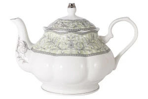 Чайник из костяного фарфора 1,2 л белый "Жозефина" COLOMBO  00-3973482 Белый;серый