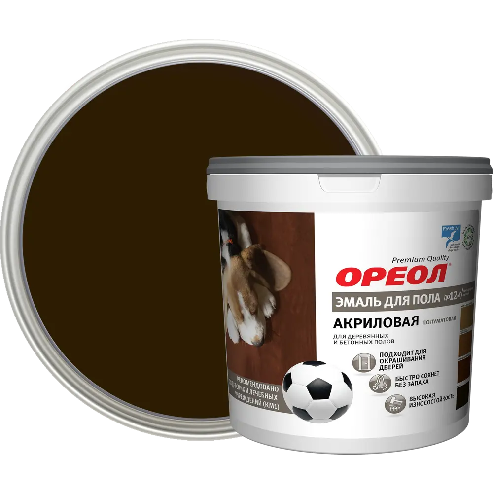 Акриловая эмаль Ореол для дерева и бетона цвет венге 0,9 кг 84439743 STLM-0050061