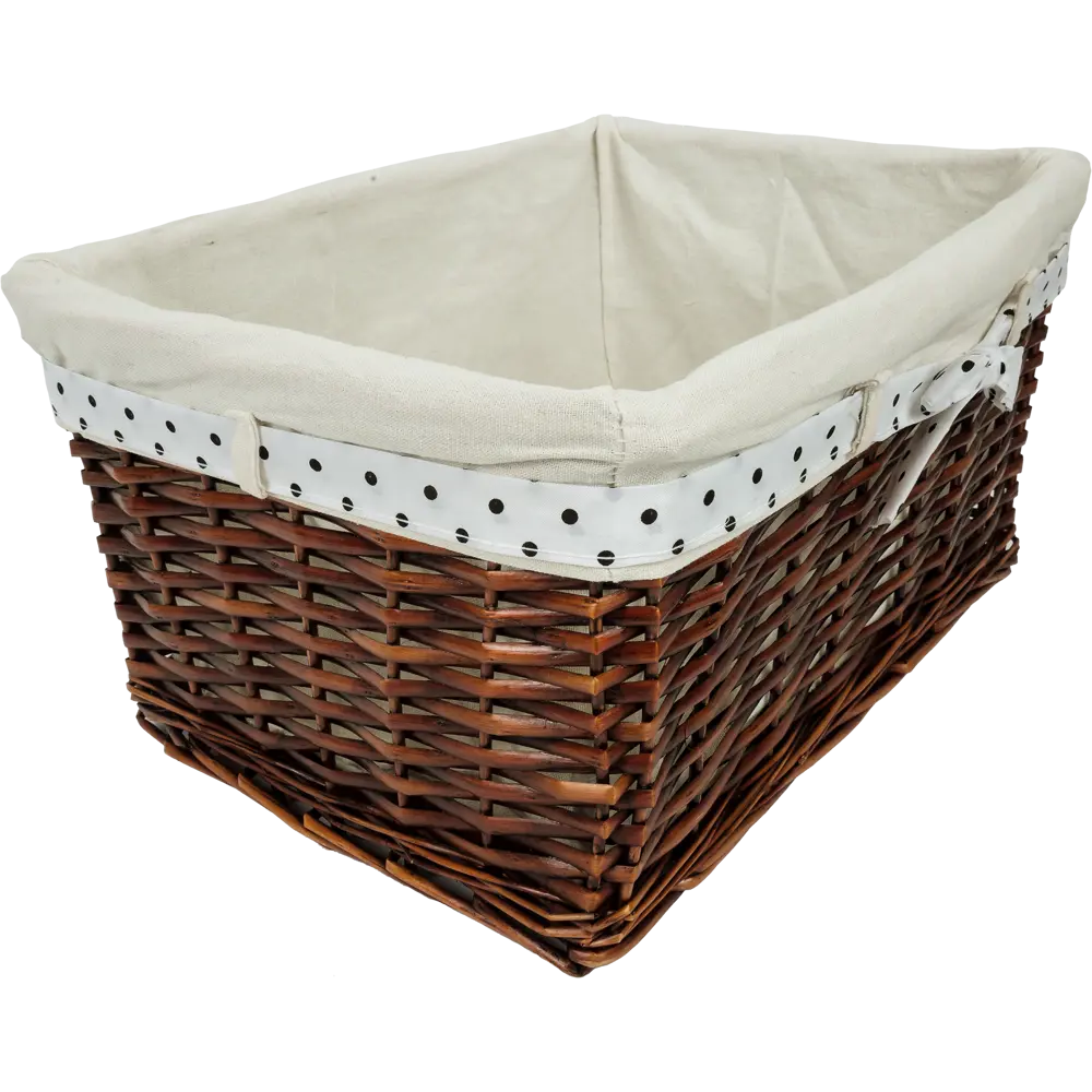 Корзина Ива с декоративным чехлом 41x20x30 см плетенье цвет коричневый STORIDEA STLM-2183822
