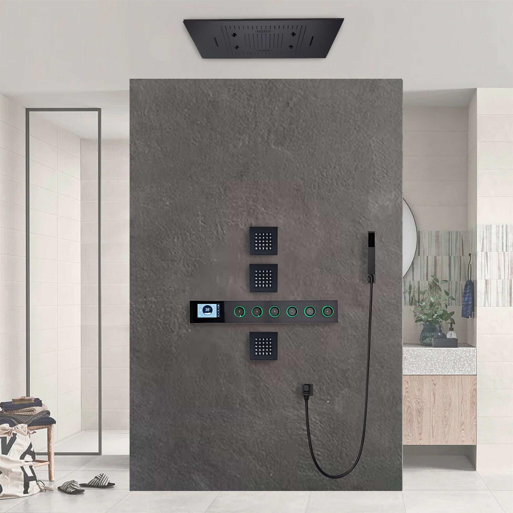 Светодиодный встраиваемый термостатический набор для душа Fontana Showers LOJA ARCH-00083461 - Вид №1