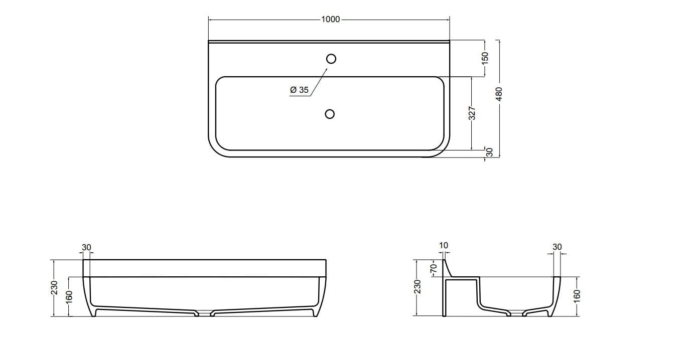 Керамическая прямоугольная раковина Axa корни ARCH-00141584 - Вид №11