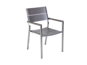 60.00.0356 Brisbane кресло из нержавеющей стали / планки Resysta stone grey Mbm