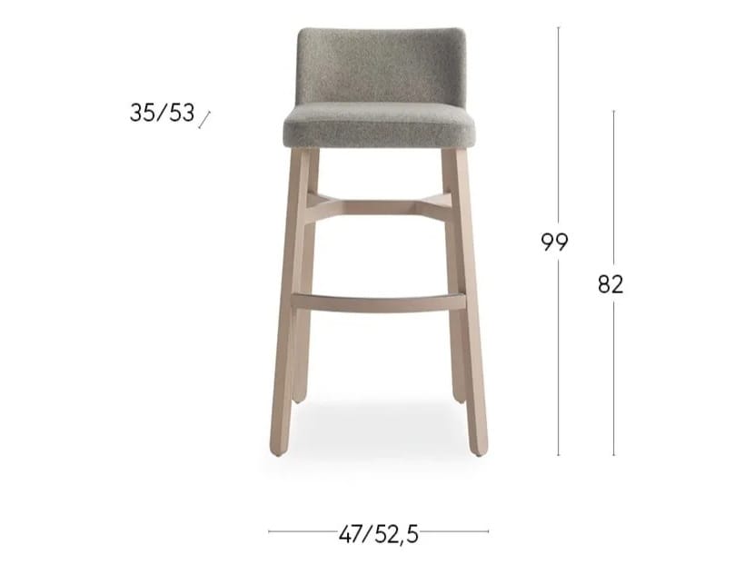 Высокий табурет из бука Billiani круассан ARCH-00138963 - Вид №4