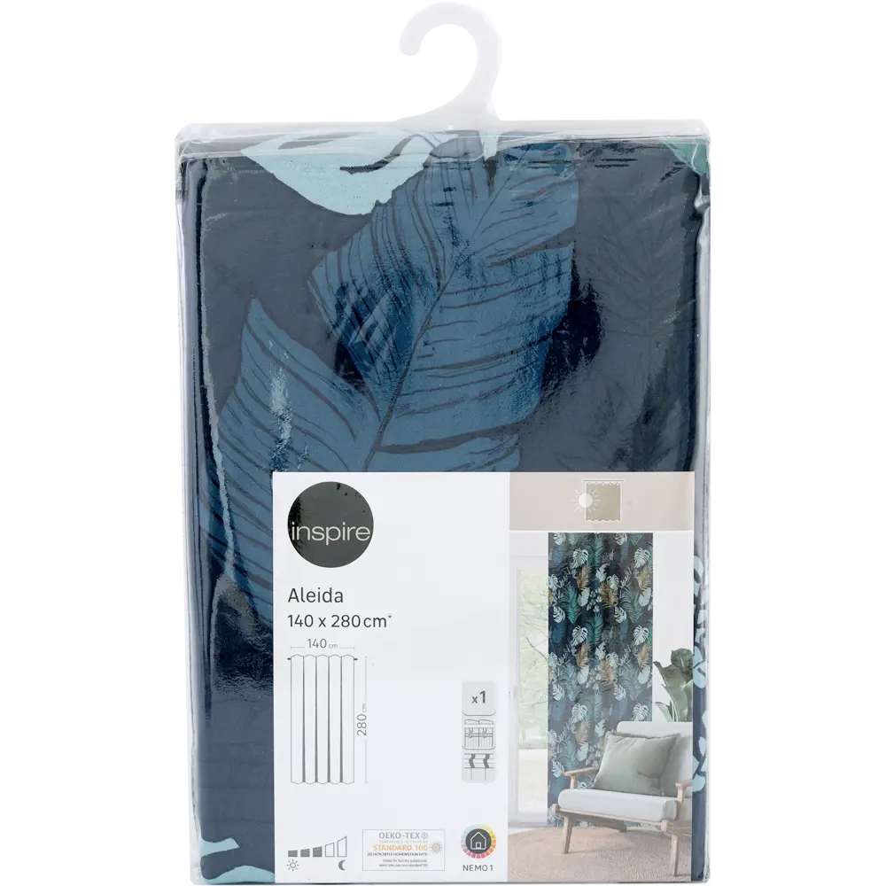 INSPIRE Aleida - штора на ленте с растительным принтом и скрытыми петлями 83716149 STLM-0043719 - Вид №7