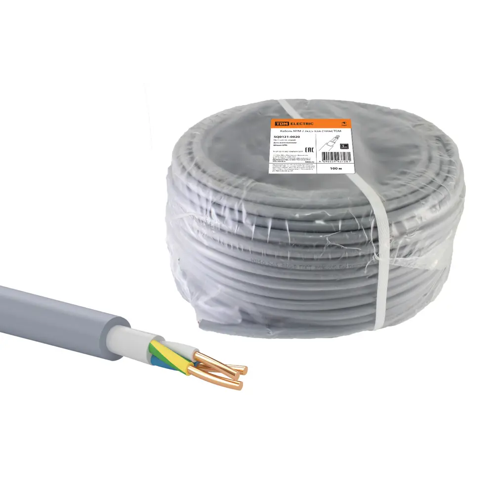 Кабель Tdm Electric NYM 3x2.5 100 м ГОСТ цвет серый 84574130 STLM-2128963  - Вид №2