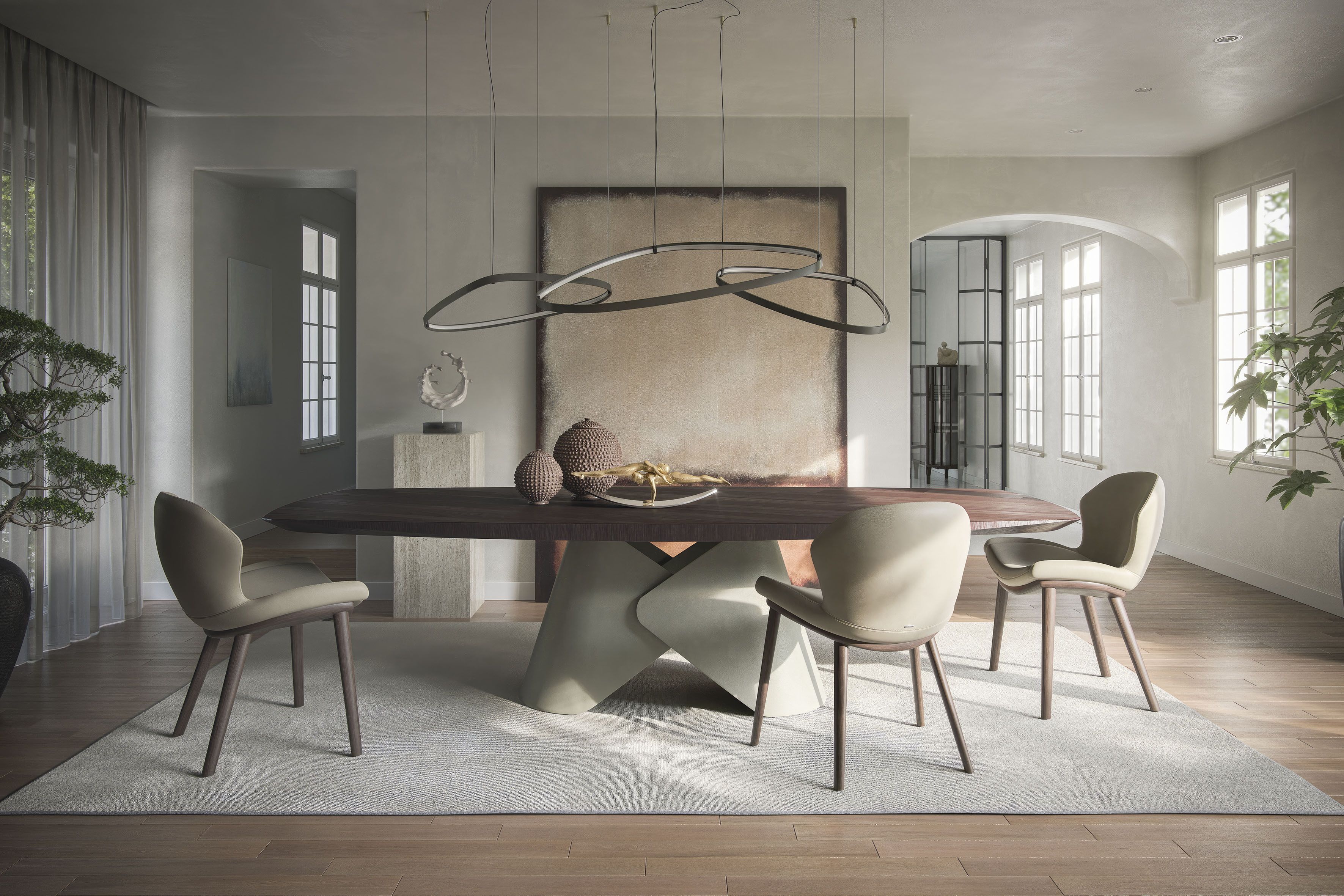 Стальной и деревянный бочковый стол Cattelan italia SCOTT WOOD ARCH-00055851 - Вид №2