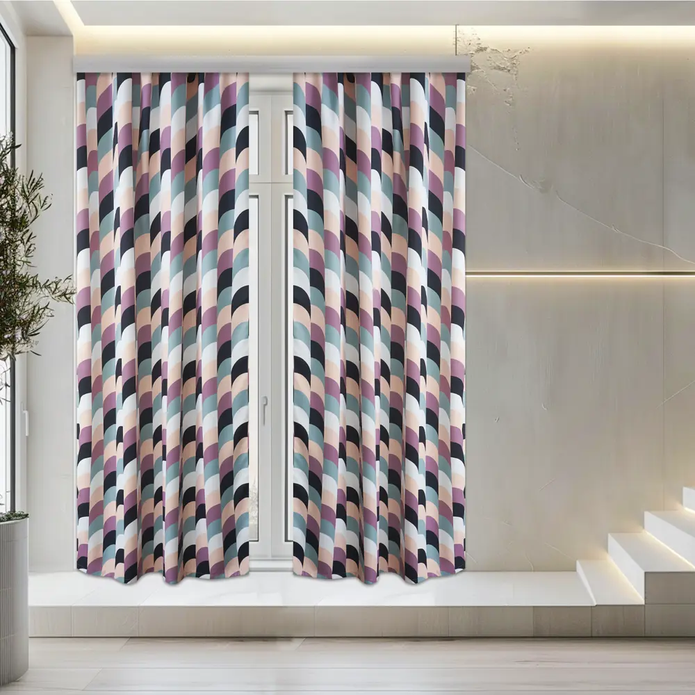 Штора на ленте Полоса 150x260 см цвет коричневый 2 шт WITERRA STLM-2109986 - Вид №8