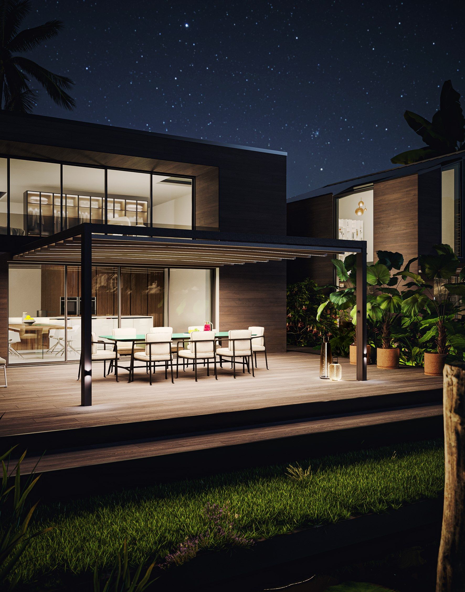 Алюминиевая беседка с раздвижной крышкой Pratic Hi Pergolas ARCH-00071476 - Вид №3