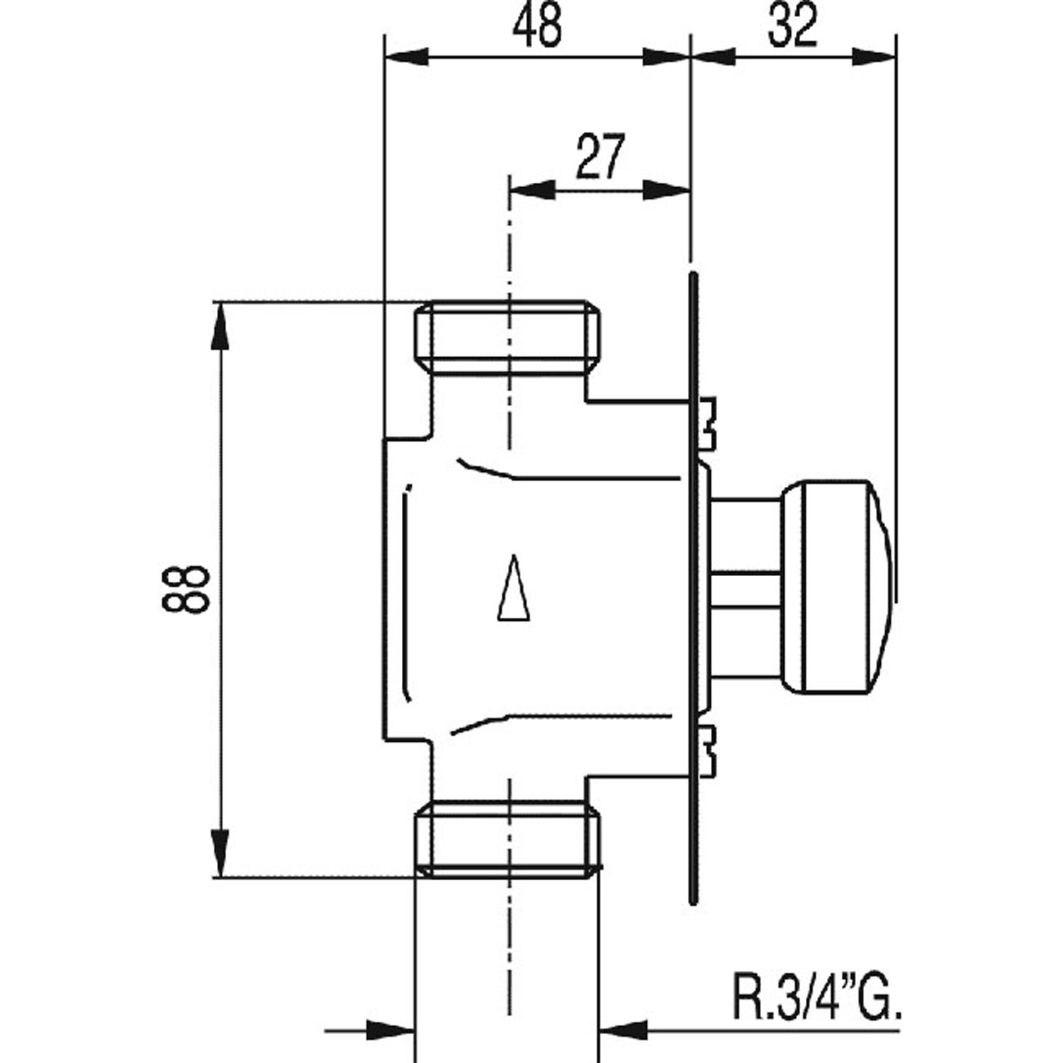 КОЛЛЕКТИВНЫЙ смеситель для душа с таймером на 1 воду-112178 TRES Temporizados - Вид №1