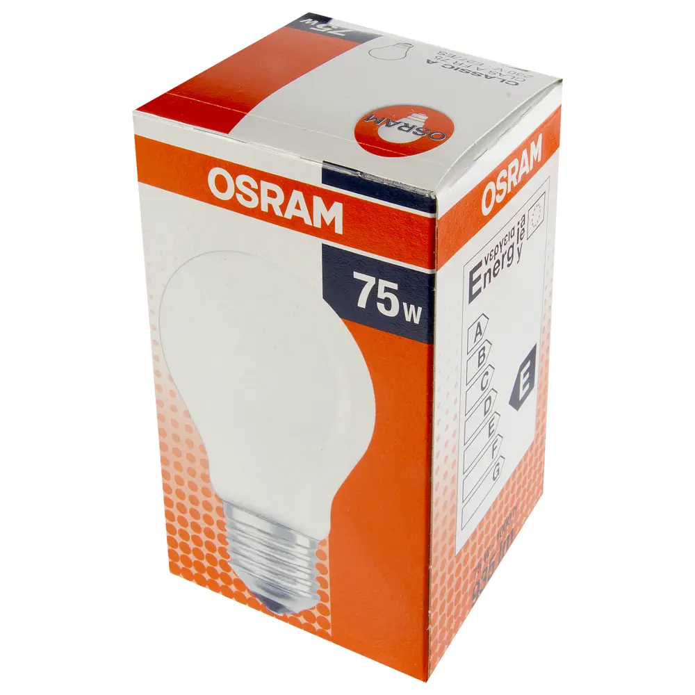 Лампа накаливания Osram шар E27 75 Вт матовая свет тёплый белый STLM-2152508 - Вид №1
