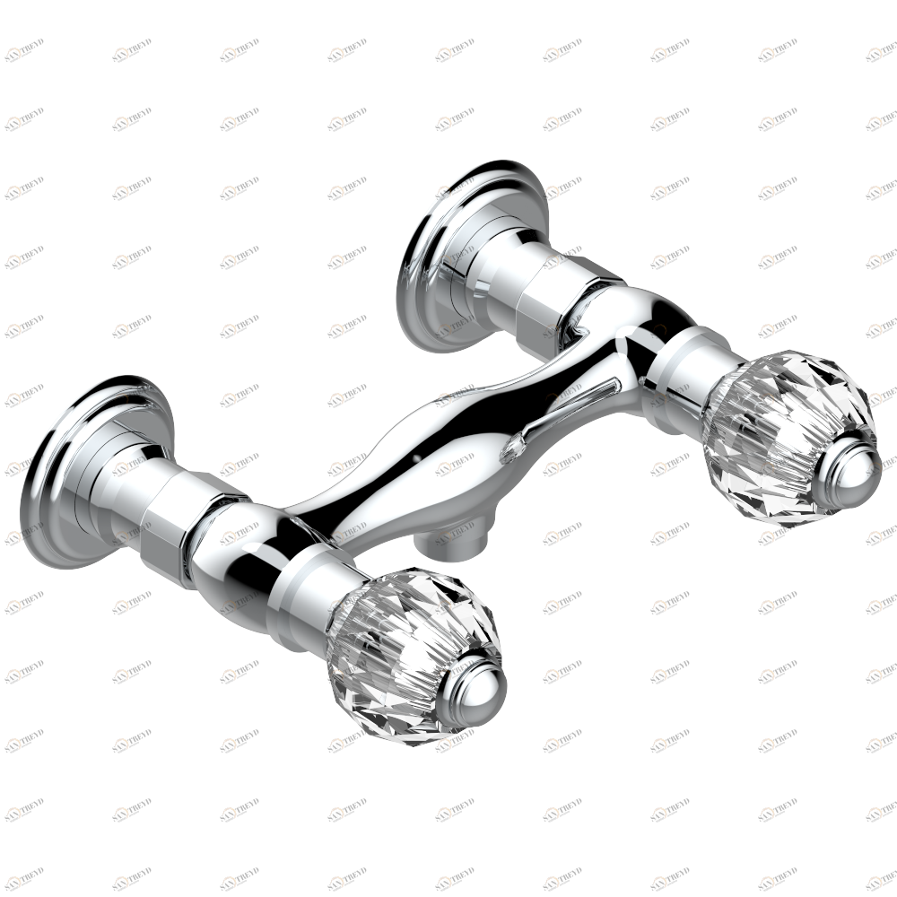 U1K-64 Смеситель для душа настенный 1/2" - 150 мм между центрами - без шланга Thg-paris Mandarine cristallia diamant Хром U1K 64  A02 CAT.A