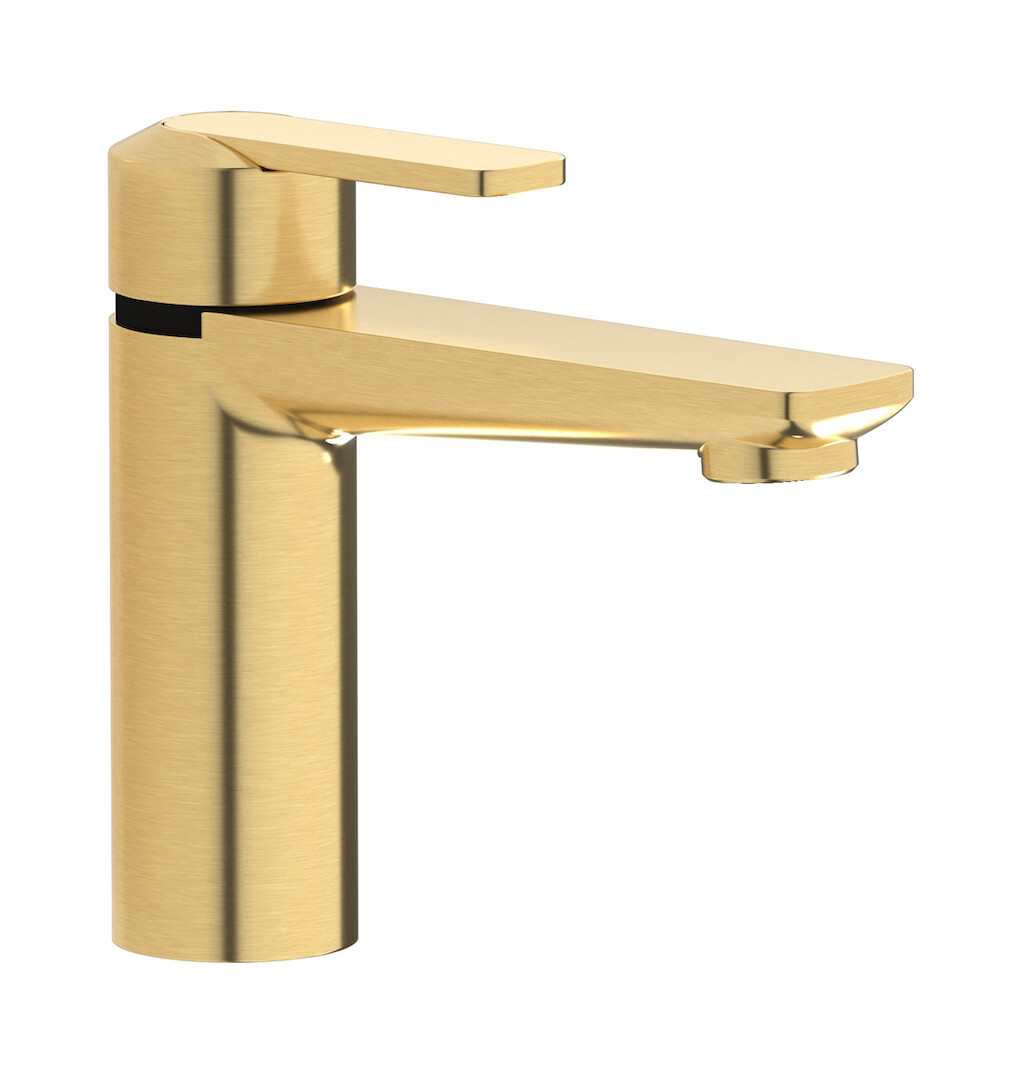 Смеситель для раковины на 1 отверстие в комплекте с донным клапаном WE ARE IB c6200os Brushed Gold C-67