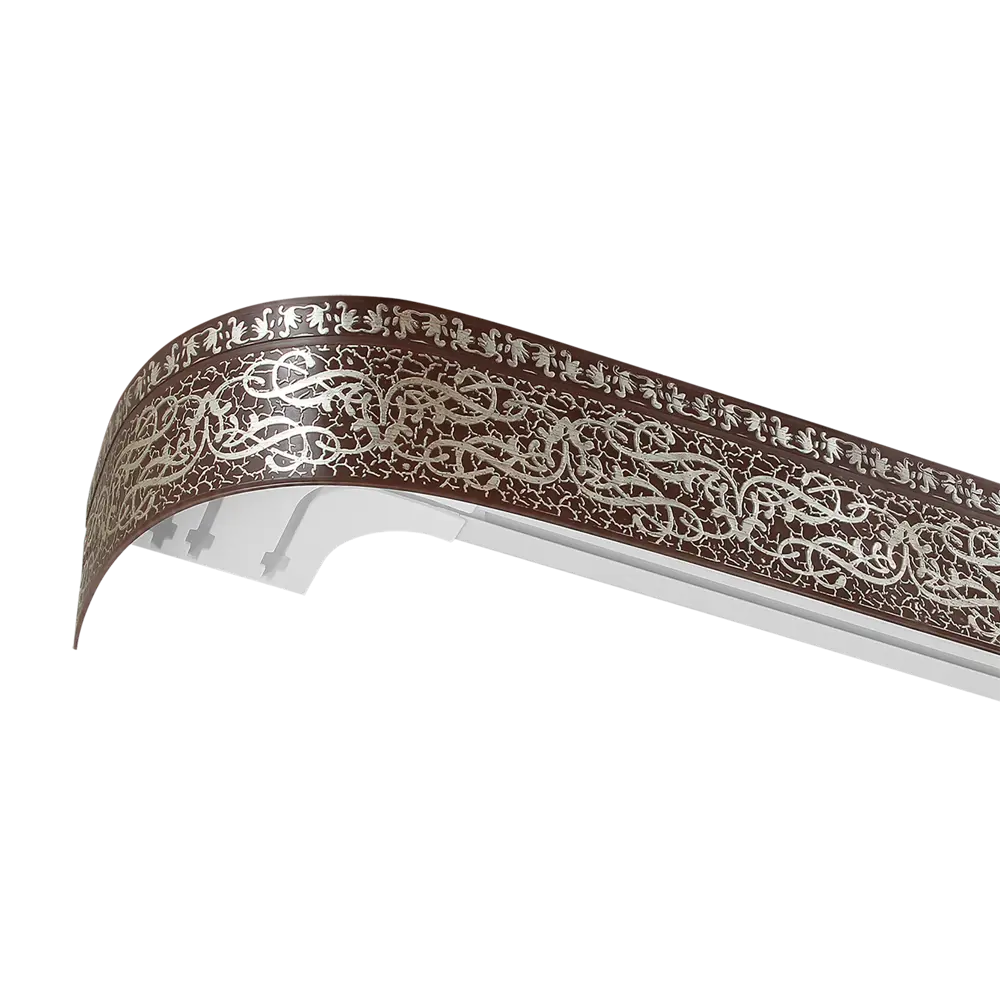 Карниз трехрядный «Прима», 200 см, пластик, цвет тёмный дуб DOMLEGRAND STLM-2192307